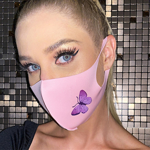 Roze mode casual print gezichtsbescherming