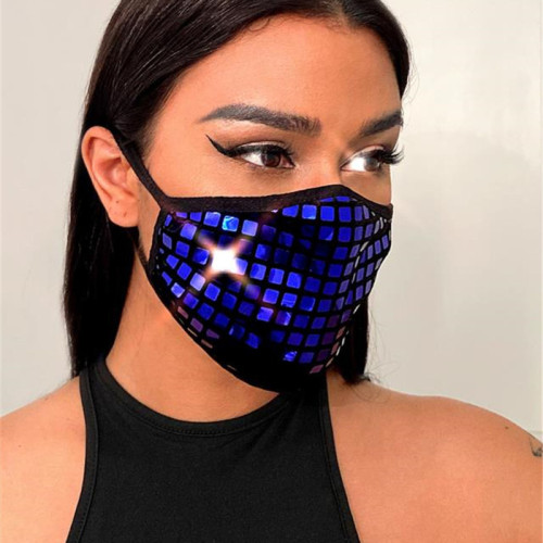 Protección facial con estampado casual de moda azul