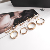 Conjunto de 17 anéis de diamante casual fashion em ouro