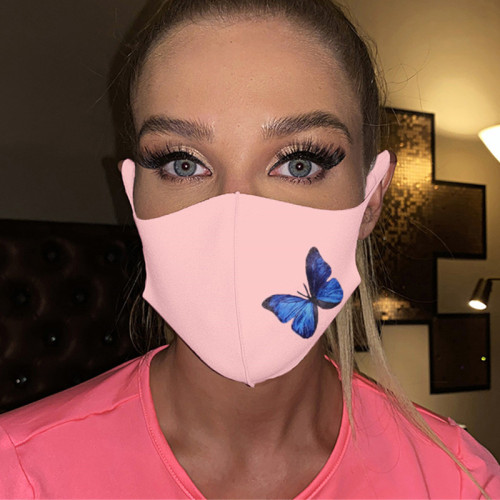 Proteção facial com estampa casual rosa moda