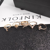 Gold Fashion Casual Diamond Ring Set von 17
