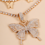 Collana a farfalla casual moda oro