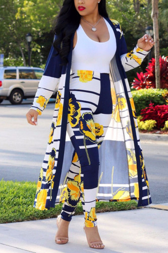 Yellow Fashion Sexy Patchwork Print Straight Long Sleeve
