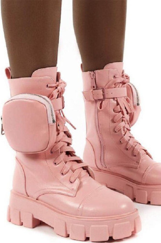 ピンクのカジュアルな丸い靴