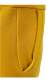 Желтый повседневный костюм-двойка Однотонный лоскутный комплект из двух частей-карандаш с длинными рукавами