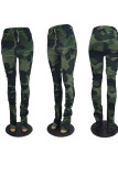 Bootcut-Hose mit rotem Street-Camouflage-Print