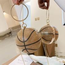 Gold Fashion Patchwork Chain Strap Rhinestone Crossbody Bag