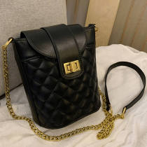 Black Fashion Casual Solid Chain Strap Crossbody Bag