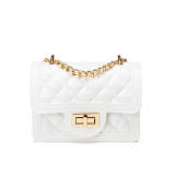 White Fashion Casual Chain Strap Crossbody Bag