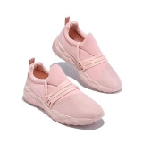 Sneakers traspiranti in tinta unita casual alla moda rosa