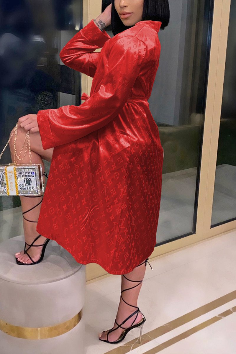 

Red Fashion Sexy Print Nightdress