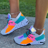 Leopard Print Fashion Casual Patchwork Round Sports Shoes