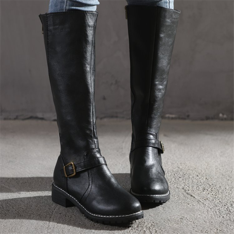 

Black Fashion Casual Solid Color Round Keep Warm Boots