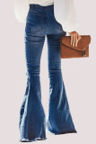Однотонные рваные джинсы с высокой талией Black Street Boot Cut