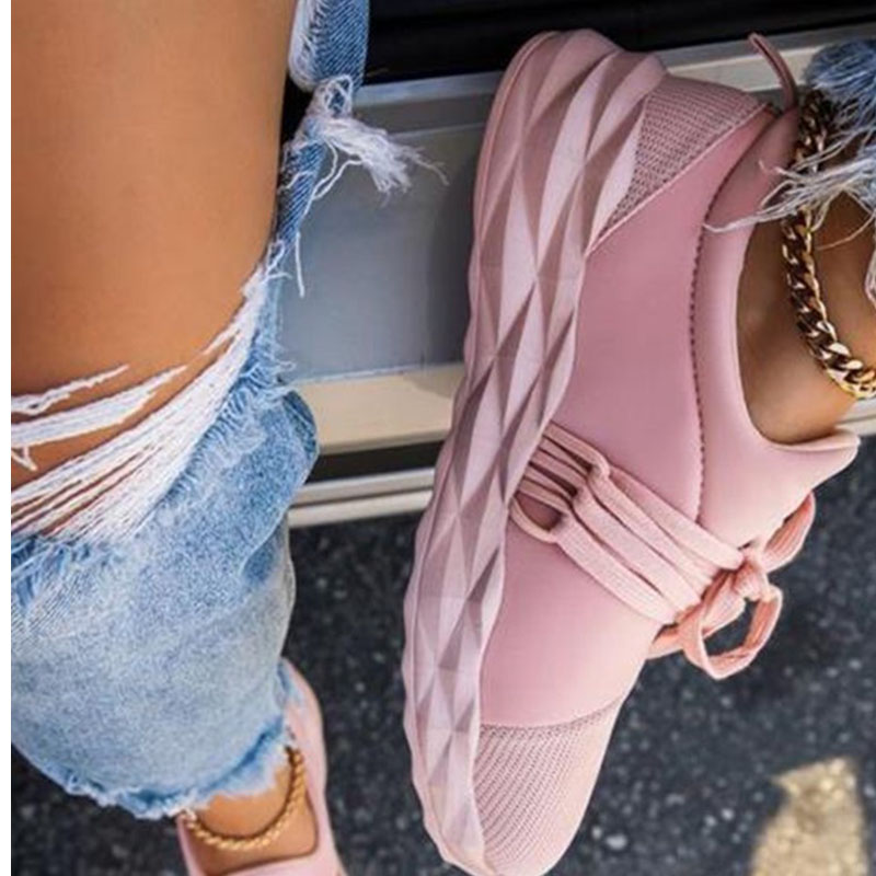 

Pink Casual Split Joint Pointed Keep Warm Sport Shoes