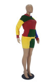Multicolor Casual Solid Patchwork Long Sleeve Two Pieces