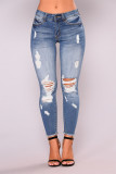 Blue Street High Waist Skinny Ripped Distressed Denim Jeans