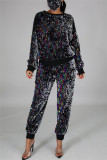 White Fashion Casual Long Sleeve O Neck Regular Sleeve Regular Patchwork Two Pieces