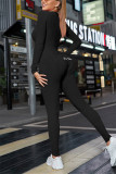 Lila Casual Living Solid Bestickter V-Ausschnitt Skinny Jumpsuits