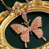 Pingente de colar de borboleta casual fashion dourado