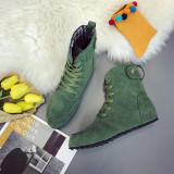 Зеленая модная повседневная милая круглая теплая удобная обувь