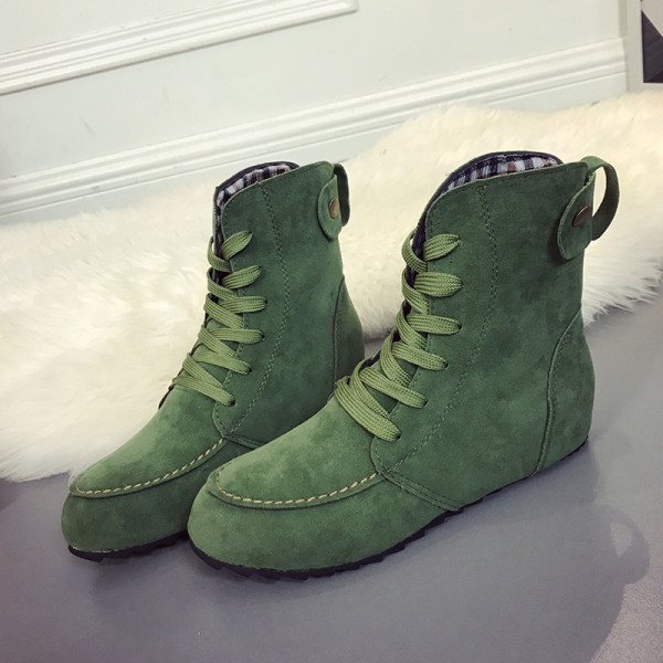 Зеленая модная повседневная милая круглая теплая удобная обувь