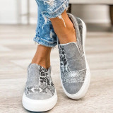 Chaussures de porte rondes en patchwork de rue à la mode grises