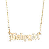Gold Fashion Splicing Letter Halsketten