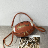 Brown Fashion Casual Letter Print Rugby Messenger Bag