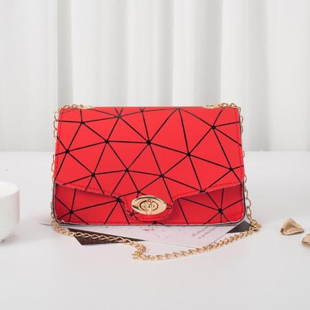 Bandolera con estampado geométrico casual de moda rojo