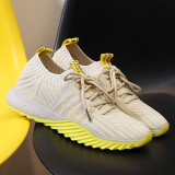 Chaussures de sport confortables en patchwork de vêtements de sport décontractés beiges