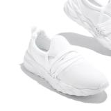 Sneakers traspiranti in tinta unita casual moda bianca