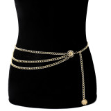 Gold Fashion Patchwork Solid Waist Chain