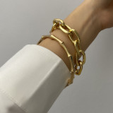 Золотые модные однотонные браслеты