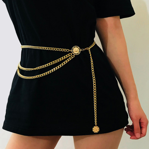 Solide Taillenkette im Gold-Mode-Patchwork