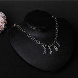 Серебряные модные ожерелья в стиле пэчворк с буквами
