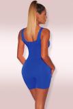 Colorful blue Fashion Sexy Solid Sleeveless Slip 