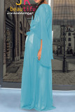 ブルーパースペクティブパッチワーク包帯ソリッドセクシーな大人のファッションカバーアップ & ビーチドレス