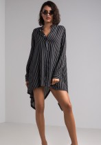 As Show Casual O-Neck Manches longues Jupe ample Robes de club