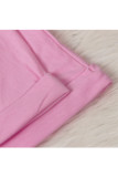 Roze mode volwassen casual OL kapmouw korte mouwen V-hals A-lijn knielengte patchwork effen