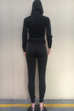 Черный взрослый повседневный модный принт камуфляжный лоскутный костюм из двух предметов леопардовый карандаш с длинным рукавом