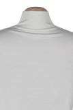 Grey Turtleneck Solid Animal Prints Patchwork Pure Long Sleeve Sweats & Hoodies