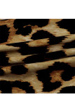 Zwarte sexy luipaardgraanbandage jumpsuits met lange mouwen en turndownkraag