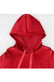 Röd vuxen Casual Fashion Patchwork Solid asymmetriskt tryck Tvådelad kostymer penna långärmad
