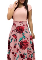 Pink A-Line None Ankle-Length Fashion Print Skirts