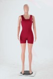 rose red Fashion Sexy Solid Sleeveless Slip 
