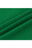 Grüner O-Ausschnitt mit langen Ärmeln und Animal-Prints, solides Patchwork