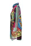 Разноцветный модный сексуальный сексуальный воротник-стойка с длинными рукавами и отложным воротником трапециевидной формы с мини-застежкой в ​​стиле пэчворк