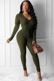 Black Casual Solid Patchwork Two Piece Suits pencil Long Sleeve Two-piece Pants Set