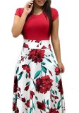 Jupes A-Line Rose Sans Longueur Cheville Fashion Print